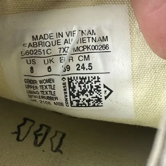 Converse Chuck Taylor All Star Platform Womens 8 Shoes White Thrashed Sneakers - Picture 10 of 11